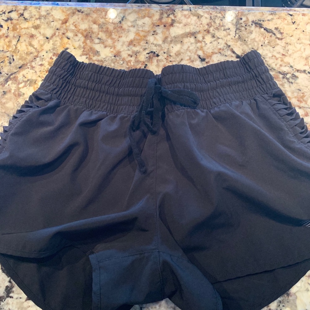 Black running shorts